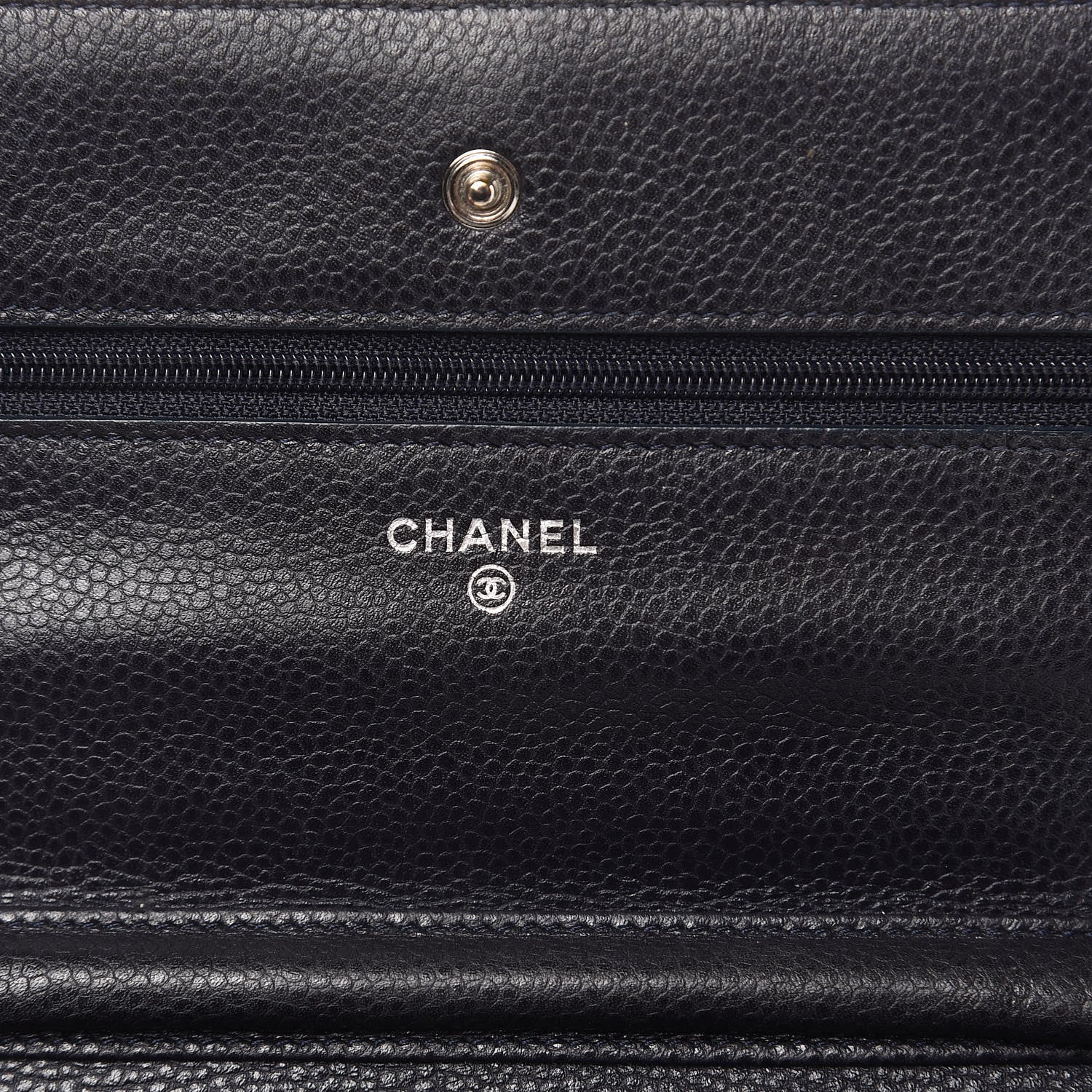 Chanel Caviar Quilted Wallet On Chain WOC Navy Blue 6 of 17