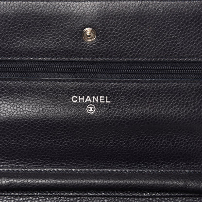 Chanel Caviar Quilted Wallet On Chain WOC Navy Blue 6 of 17