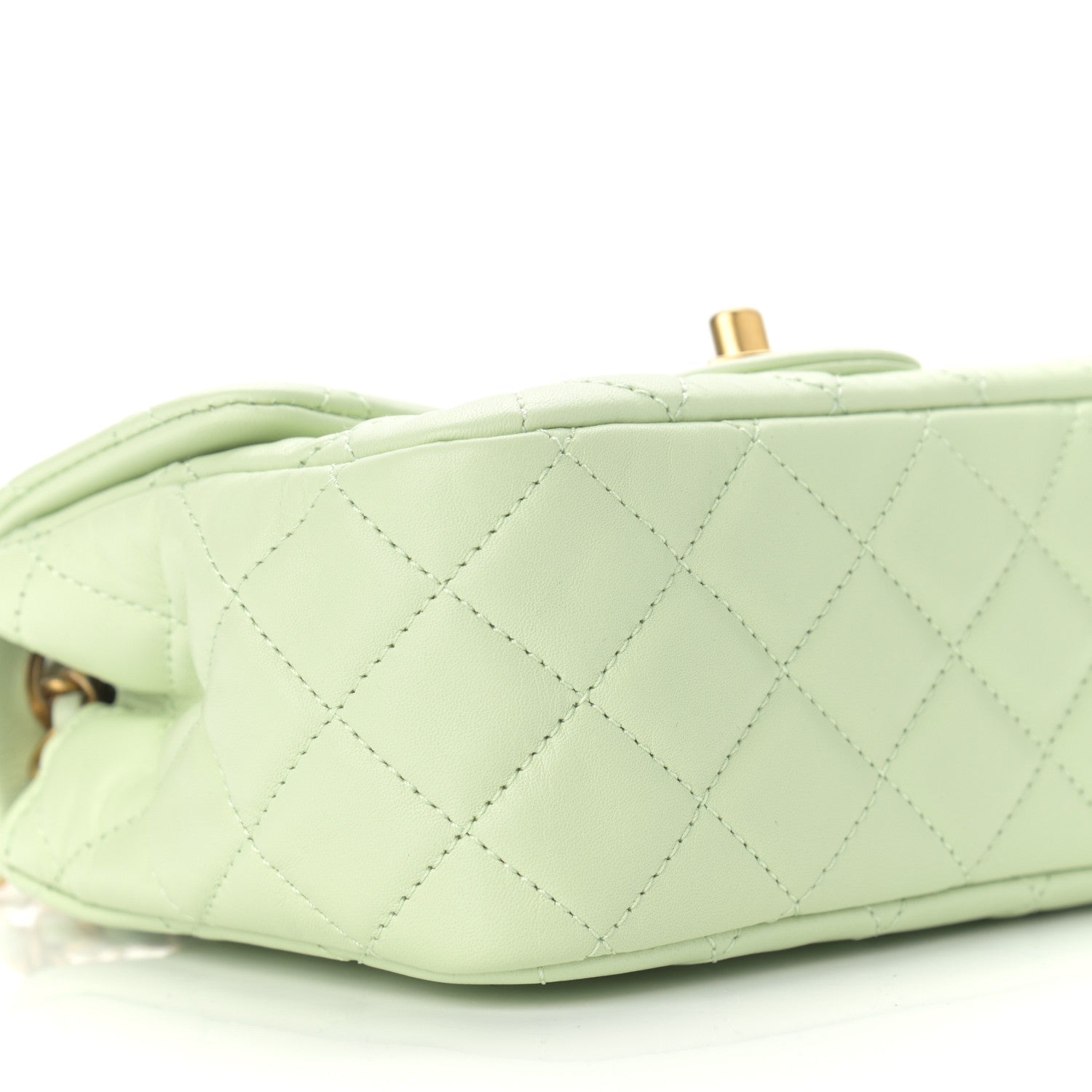 Chanel Lambskin Quilted Mini Pearl Crush Flap Light Green 8 of 9