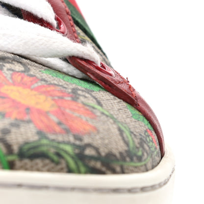Gucci GG Supreme Monogram Flora Web Womens Ace Sneakers 38 Beige Multicolor Rosso 9 of 16