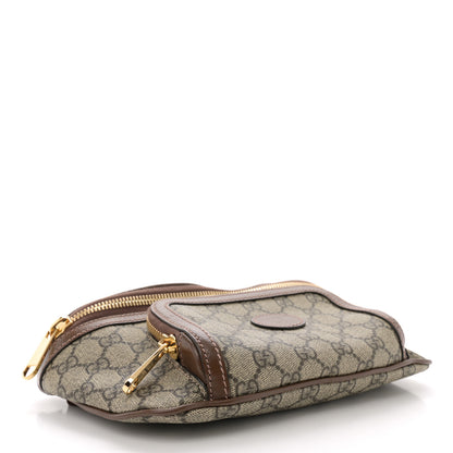 Gucci GG Supreme Monogram Textured Calfskin Retro Interlocking G Belt Bag Beige Ebony Brown Sugar 4 of 12