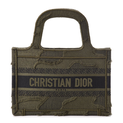 Christian Dior Canvas Embroidered Camouflage Mini Book Tote Green 1 of 8