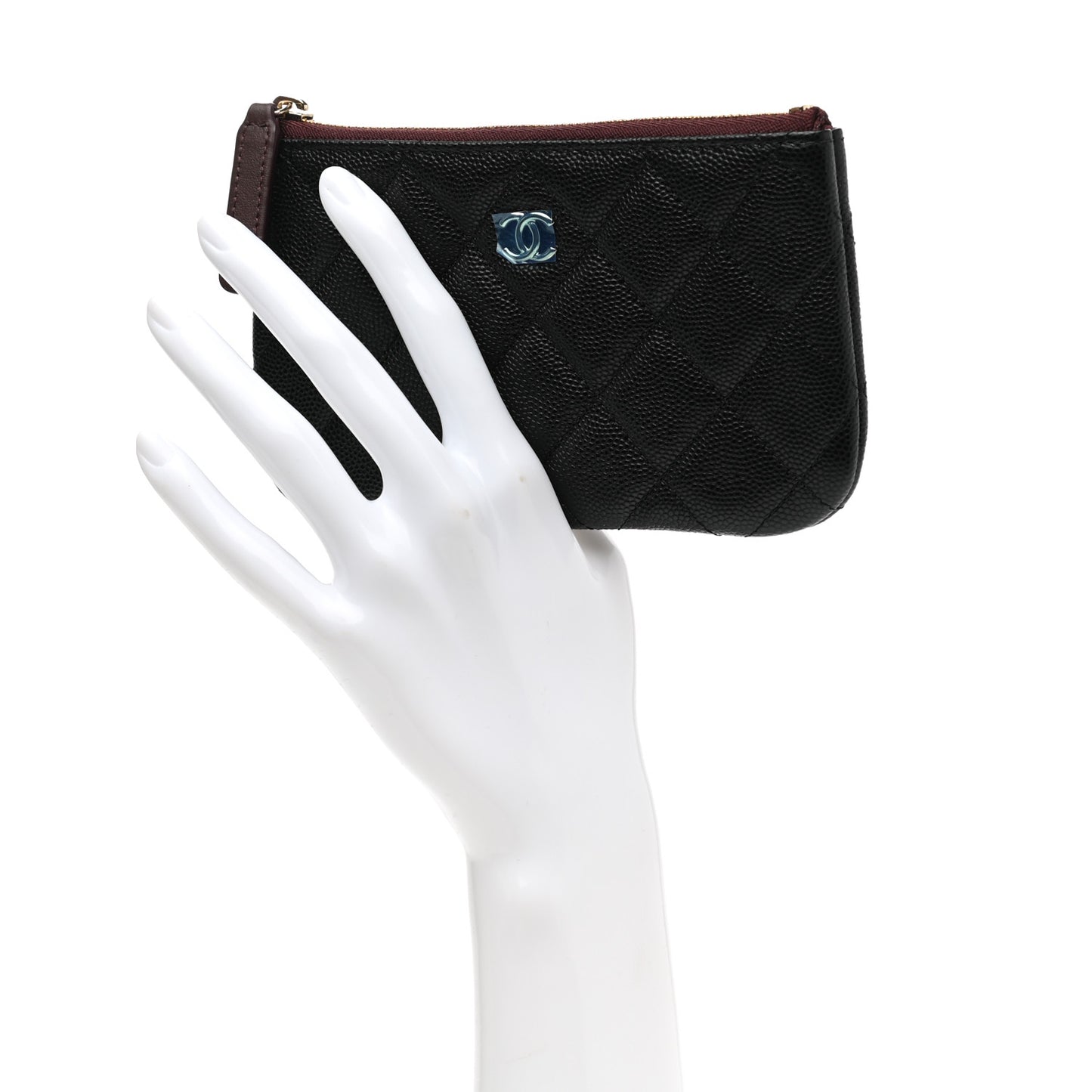 Caviar Quilted Small Pouch Black