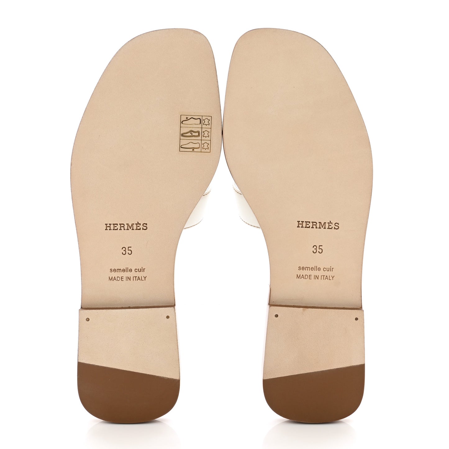 Box Calfskin Oran Sandals 35 White