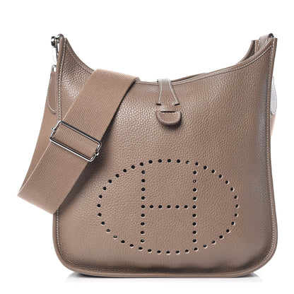 Hermes Taurillon Clemence Evelyne III PM Etoupe 1 of 10