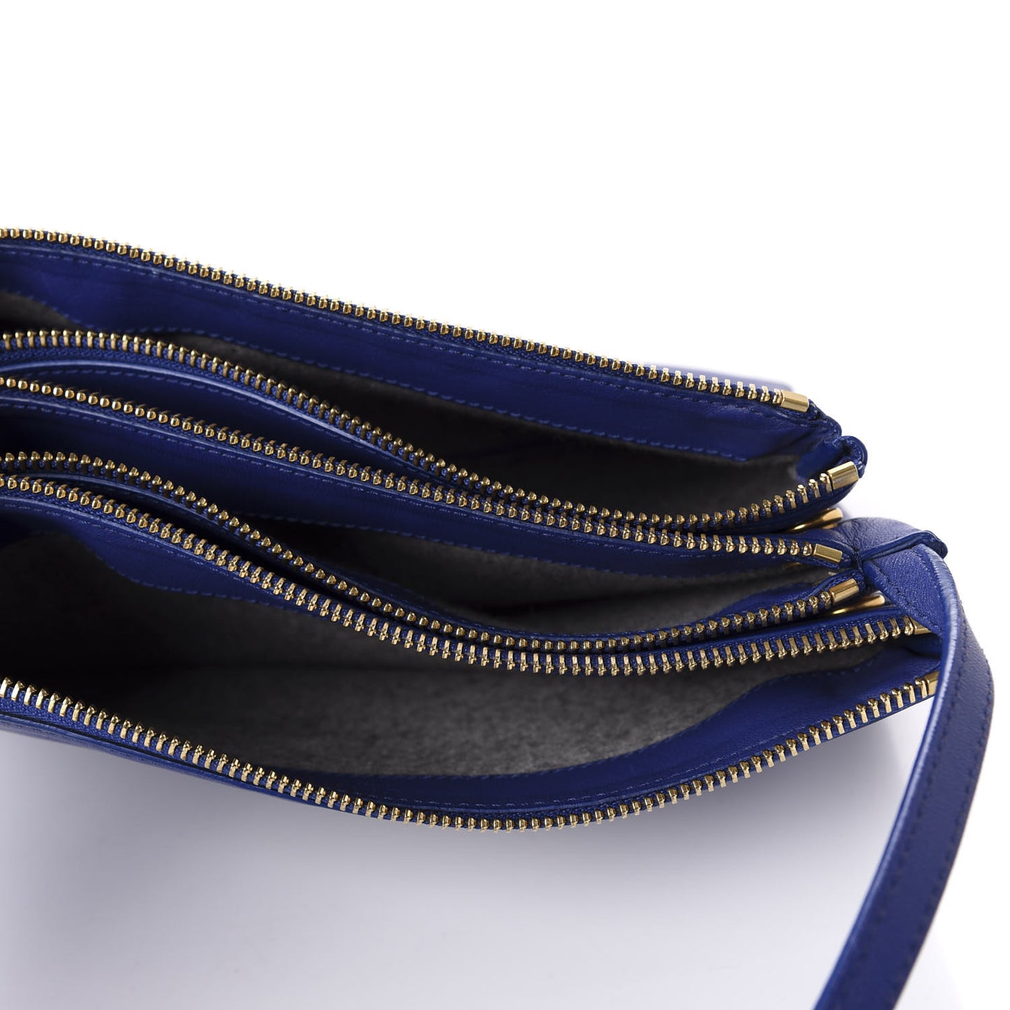 Lambskin Large Trio Crossbody Bag Indigo