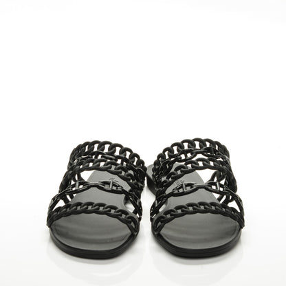 Hermes Rubber Chaine d'Ancre Nude Sandals 37 Black 2 of 7