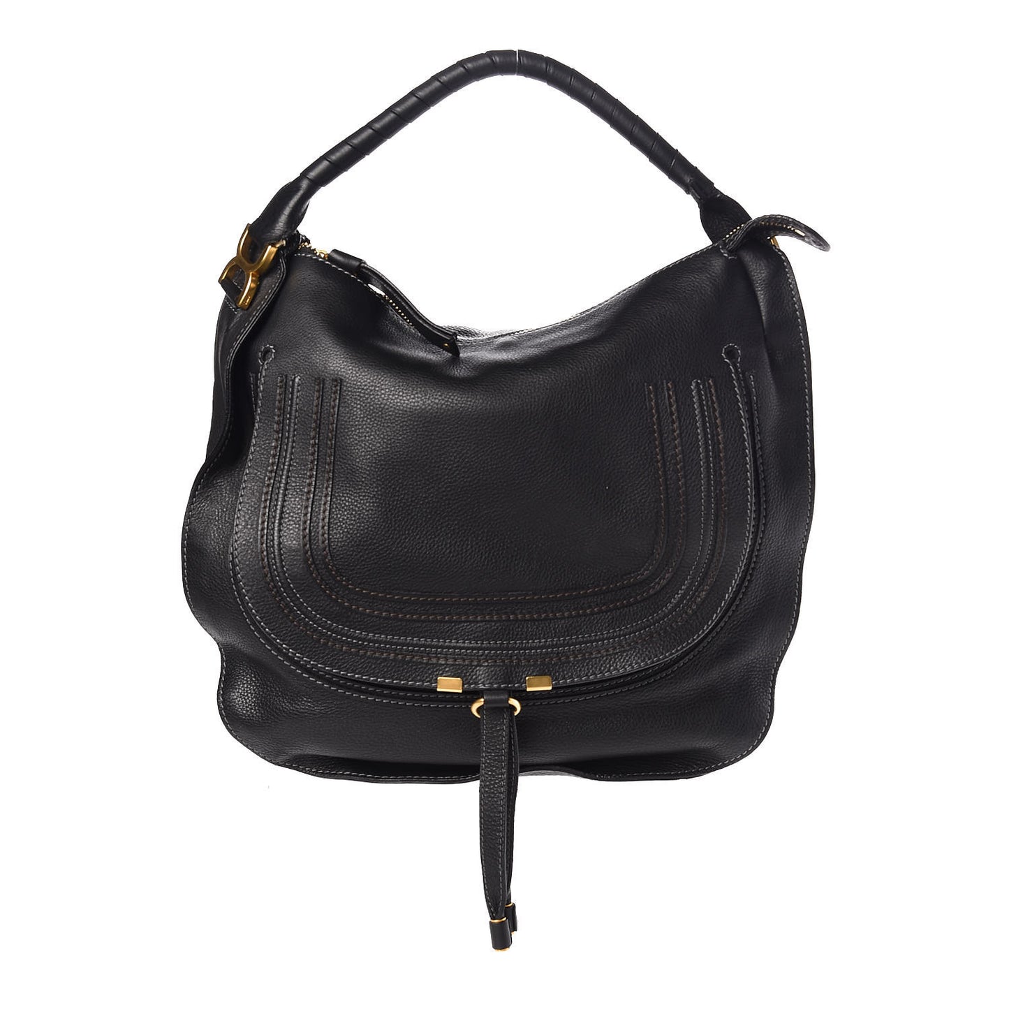 Calfskin Large Marcie Hobo Black
