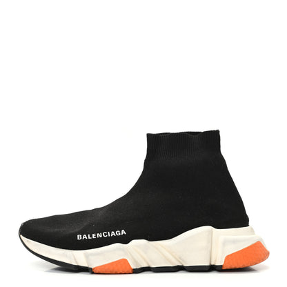 Balenciaga Neoprene Knit Womens Speed Sneakers 38 Black Orange 1 of 9