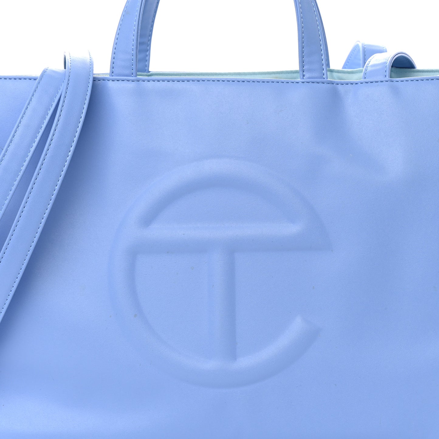 Vegan Leather Medium Shopping Bag Cerulean