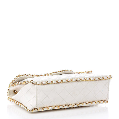 Chanel Patent Quilted Jumbo XL Chain Around Flap White 4 of 20