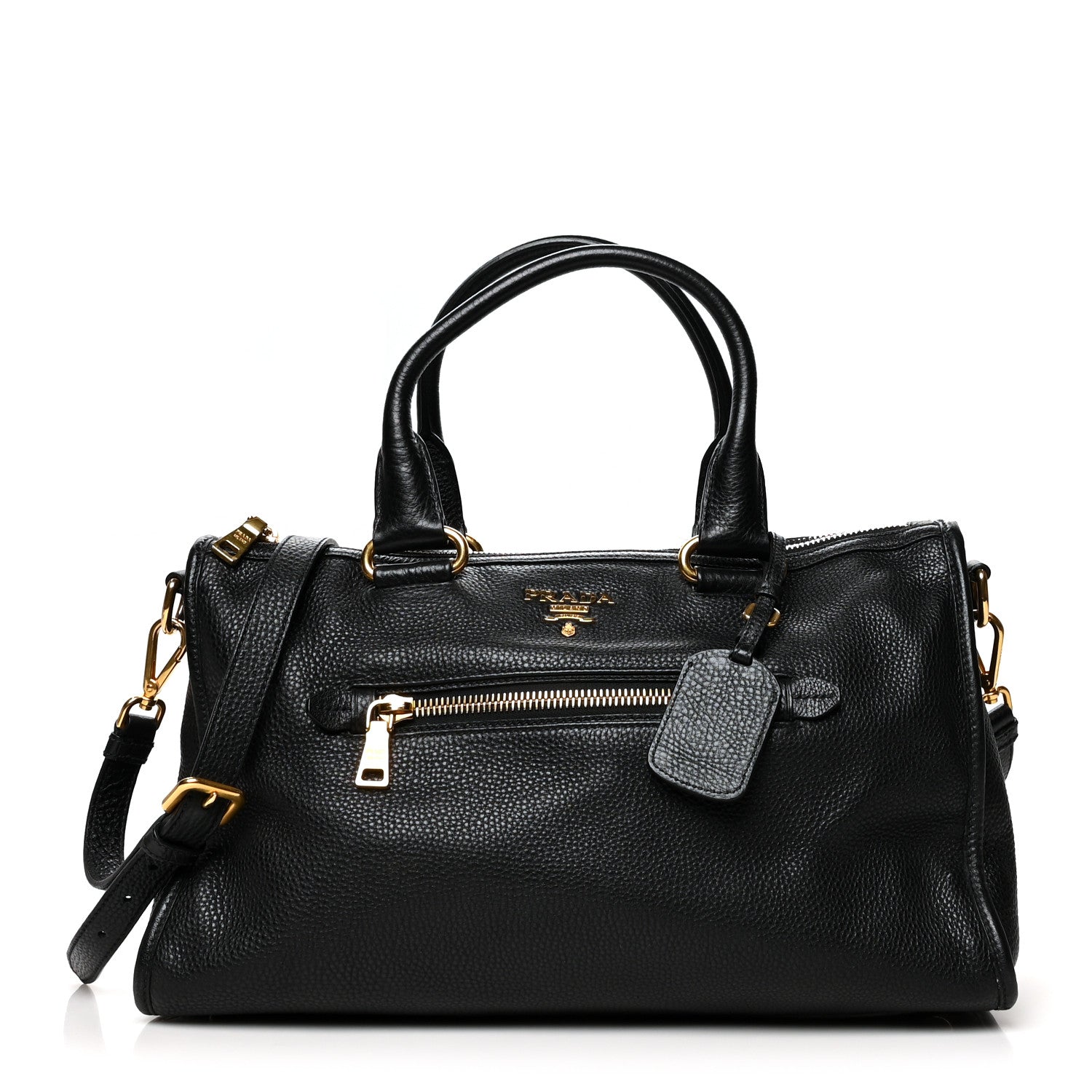 Prada Vitello Daino Shopping Satchel Black 1 of 8