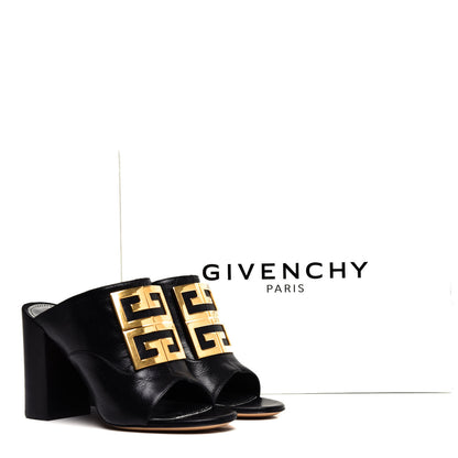 Givenchy Grained Goatskin 4G Logo Mules 38 Black 11 of 11
