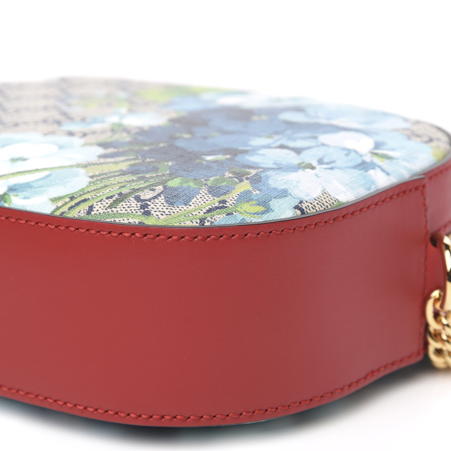Gucci GG Supreme Monogram Blooms Mini Chain Shoulder Bag Beige Blue Navy Hibiscus Red 10 of 10