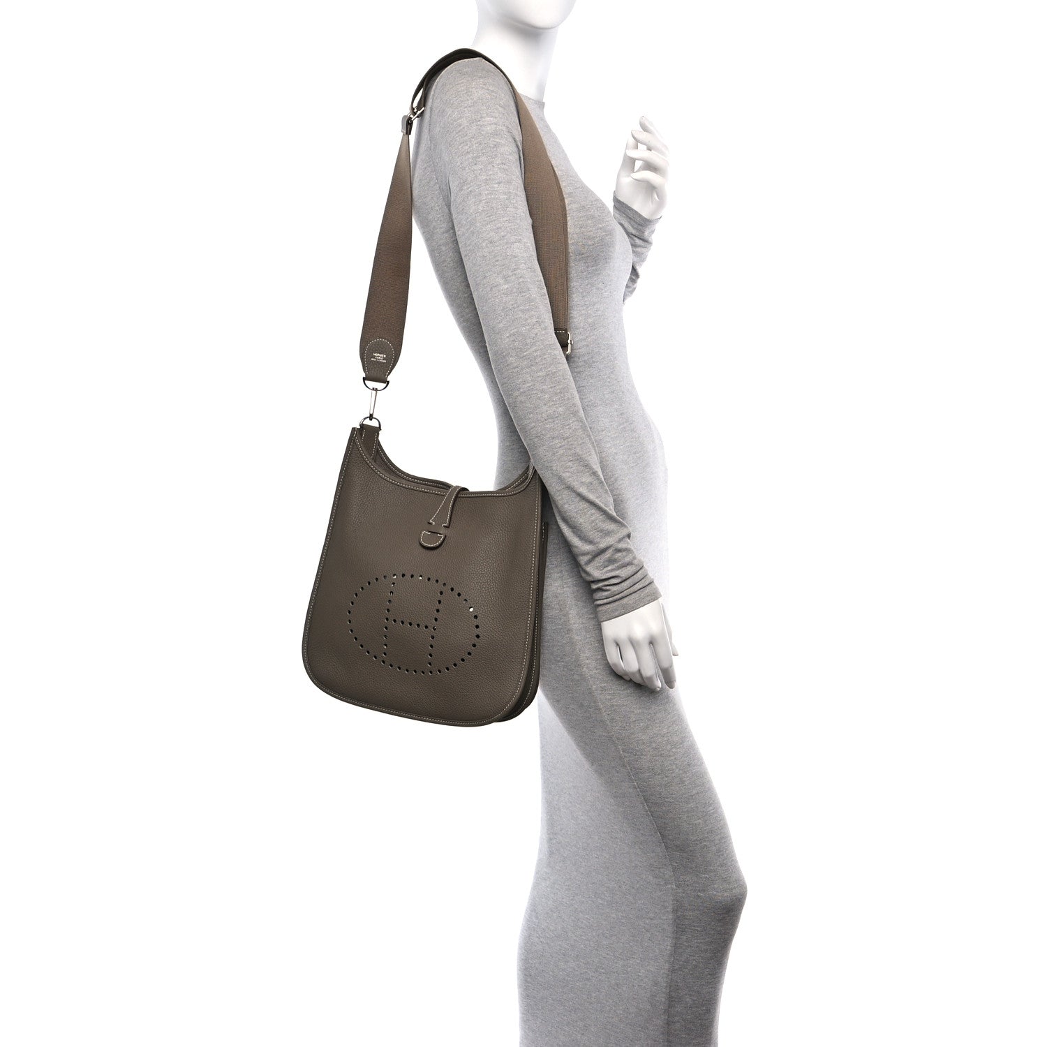 Hermes Taurillon Clemence Evelyne III PM Etoupe 2 of 10