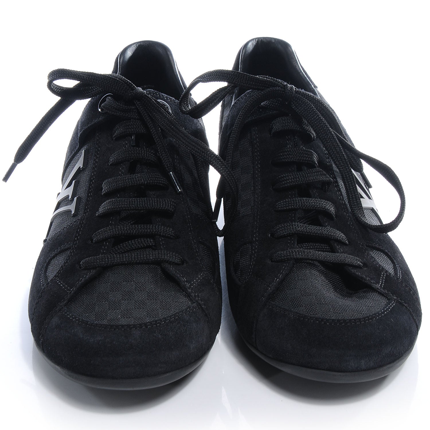 Louis Vuitton Suede Mini Damier Vibes Sneakers 6 Black 2 of 6