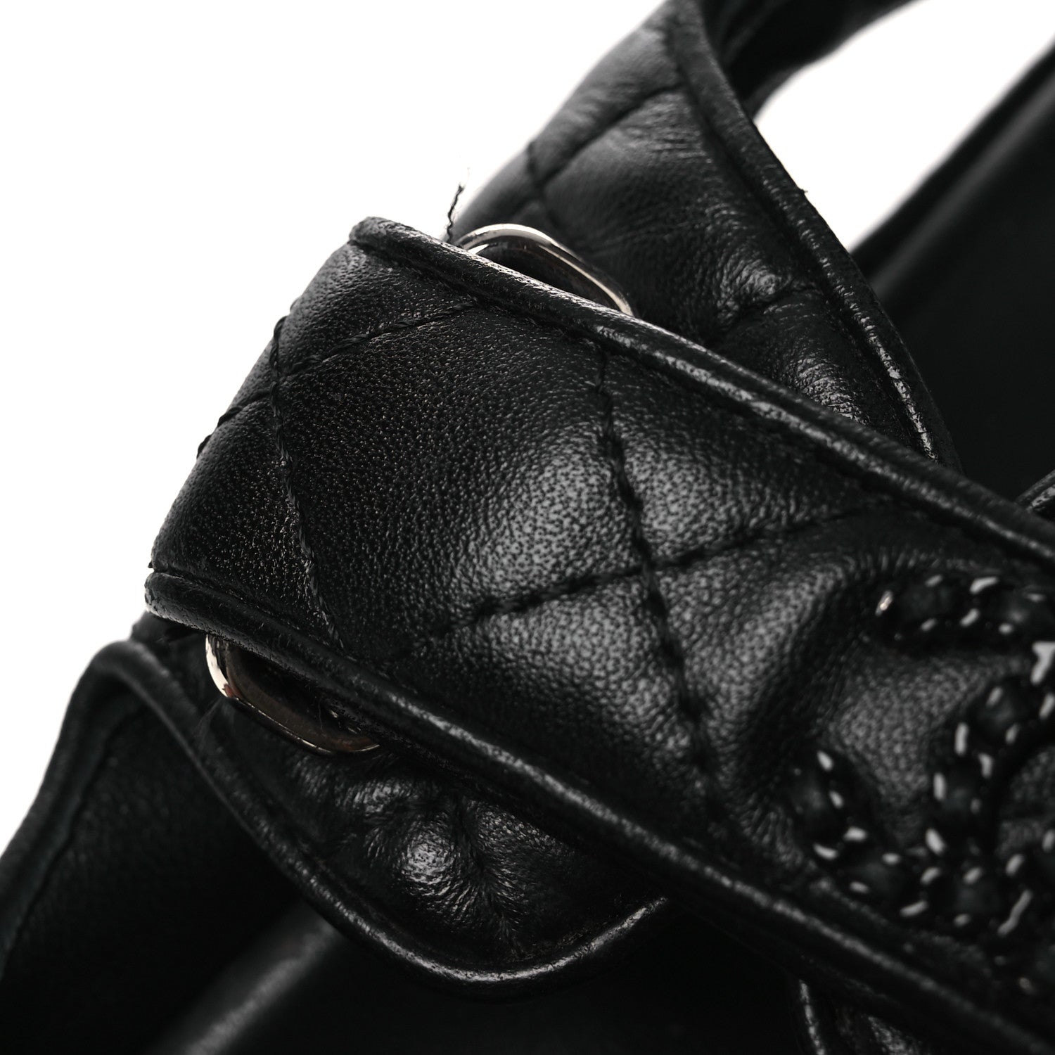 Chanel Lambskin Quilted Velcro Dad Sandals 38.5 So Black 11 of 15