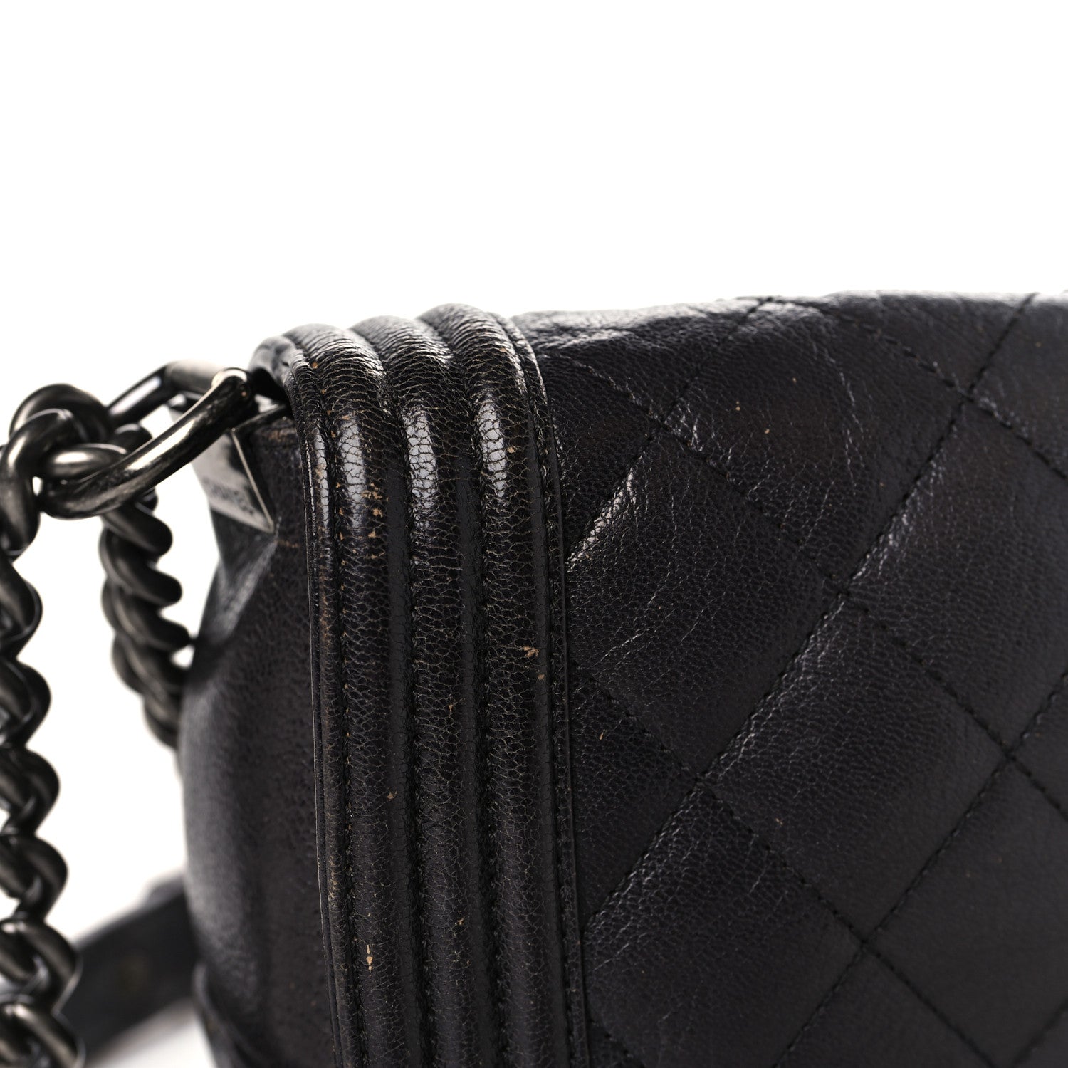 Chanel Goatskin Ombre Faded Quilted Small Boy Flap Black Grey 13 of 16
