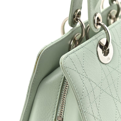 Christian Dior Calfskin Cannage Stitched Small East West Lady Dior Mint Green 14 of 15