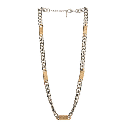 Christian Dior Metal Cannage Chain Link Necklace Gold Silver 3 of 5