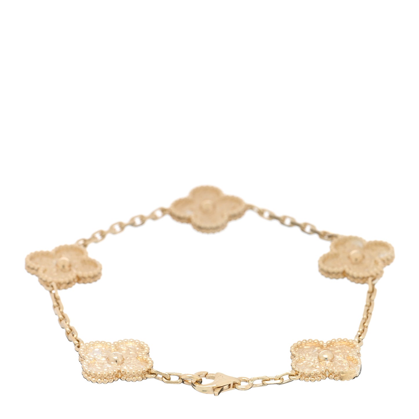 18K Yellow Gold 5 Motifs Vintage Alhambra Bracelet
