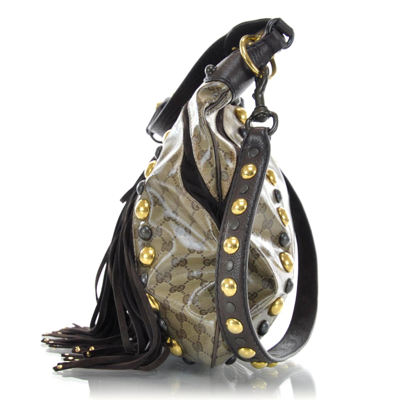 Crystal Monogram Fringe Babouska Hobo