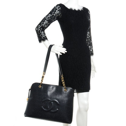 Chanel Caviar Large CC Shoulder Bag Black 2 of 7