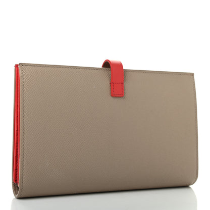 Celine Grained Calfskin Large Multifunction Strap Wallet Light Taupe Red 3 of 7