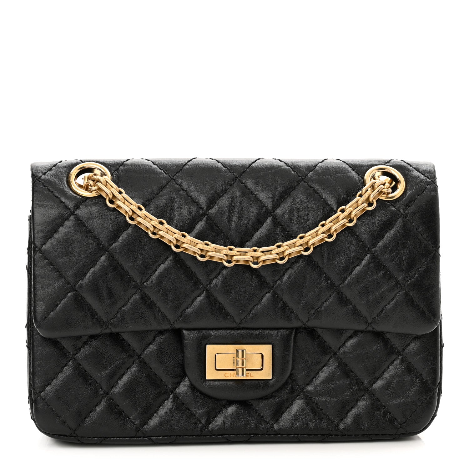Chanel Aged Calfskin Quilted 2.55 Reissue Mini Flap Black 1 of 11