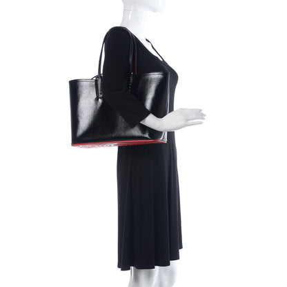 Christian Louboutin Patent Calfskin Spikes Small East West Cabata Tote Black 2 of 10