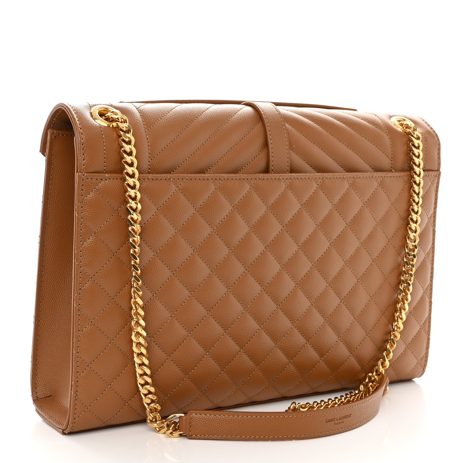 Saint Laurent Grain De Poudre Textured Mixed Matelasse Triquilt Large Monogram Satchel Naturel 3 of 9