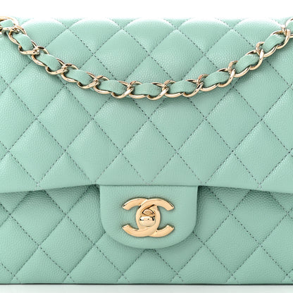 Chanel Caviar Quilted Medium Double Flap Light Blue 8 of 12