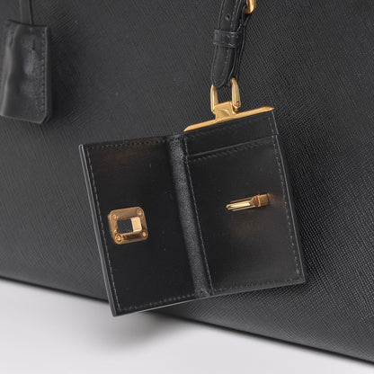 Prada Saffiano City Calfskin Medium Esplanade Tote Black 7 of 7