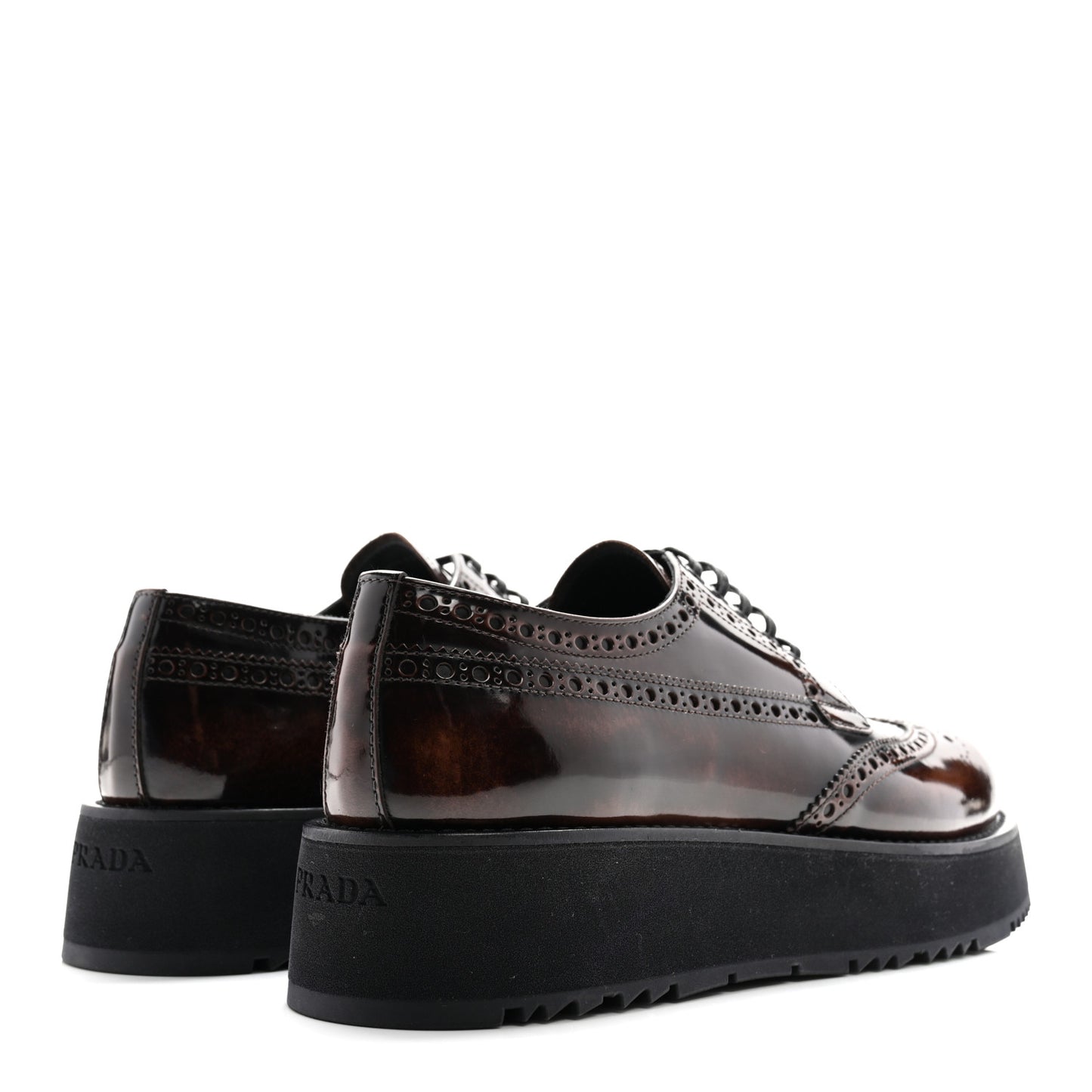 Spazzolato Fume Brogue Derby Loafers 39 Bruciato