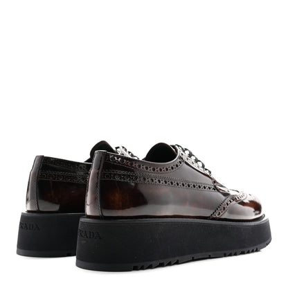 Prada Spazzolato Fume Brogue Derby Loafers 39 Bruciato 5 of 9