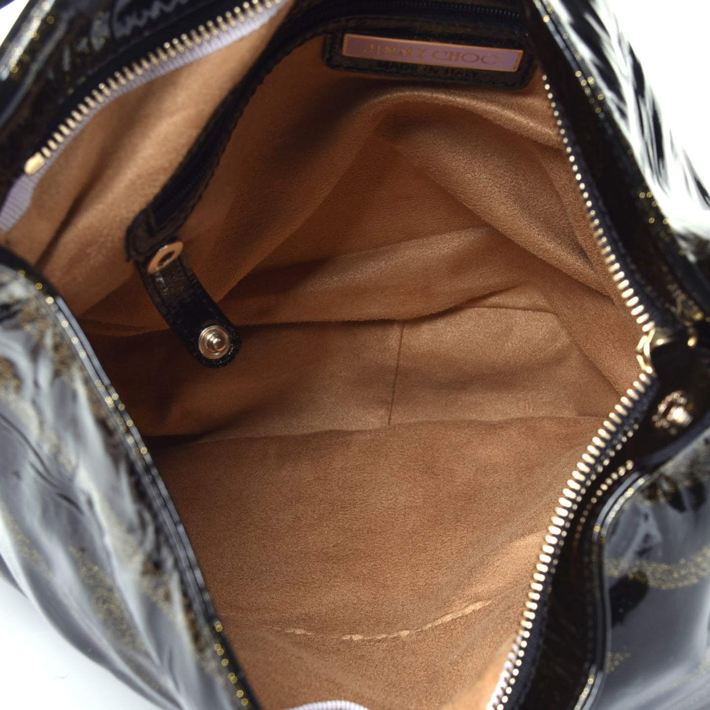 Patent Zebra Print Sky Hobo Black