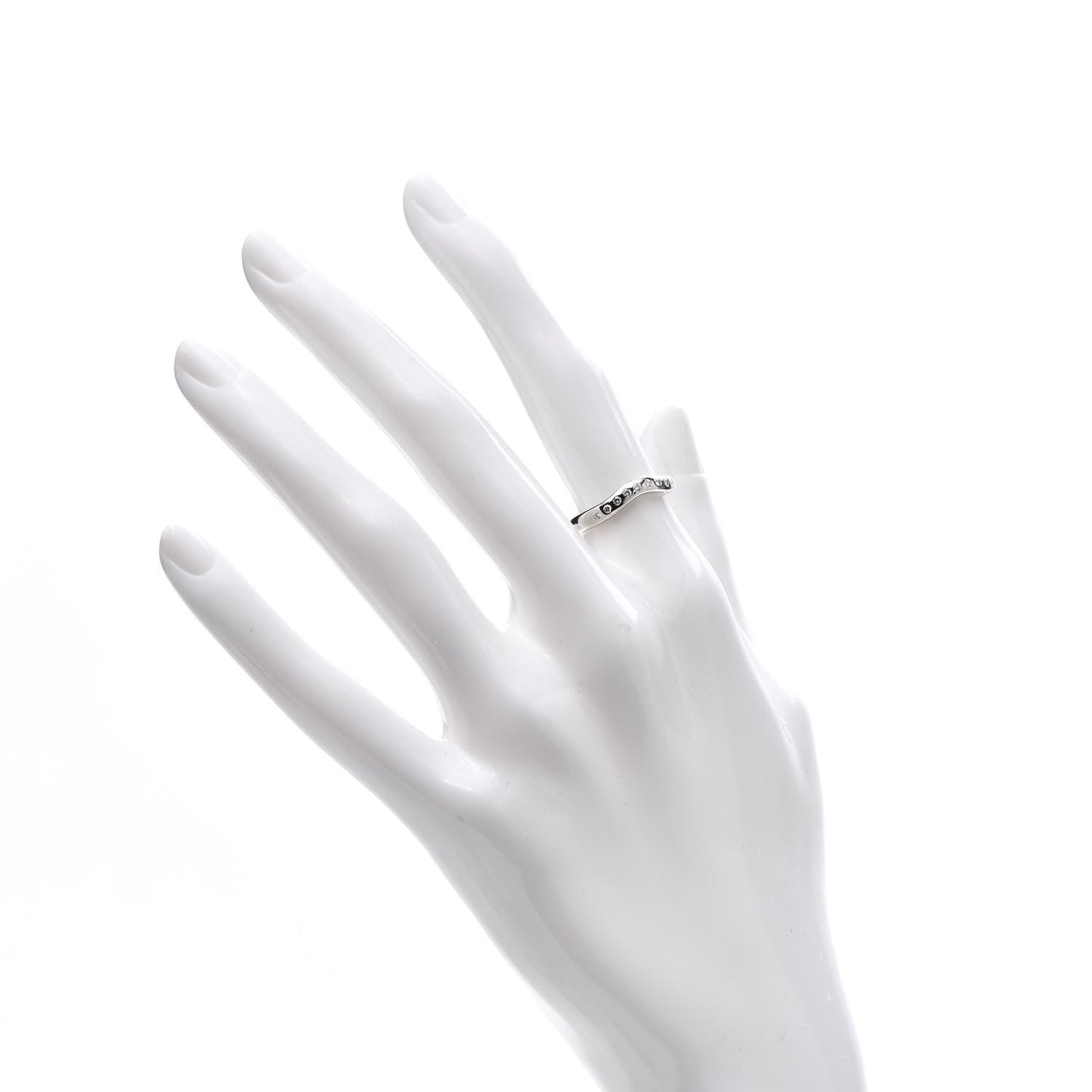Platinum Diamond 3mm Elsa Peretti Curved Wedding Band Ring 48 4.5