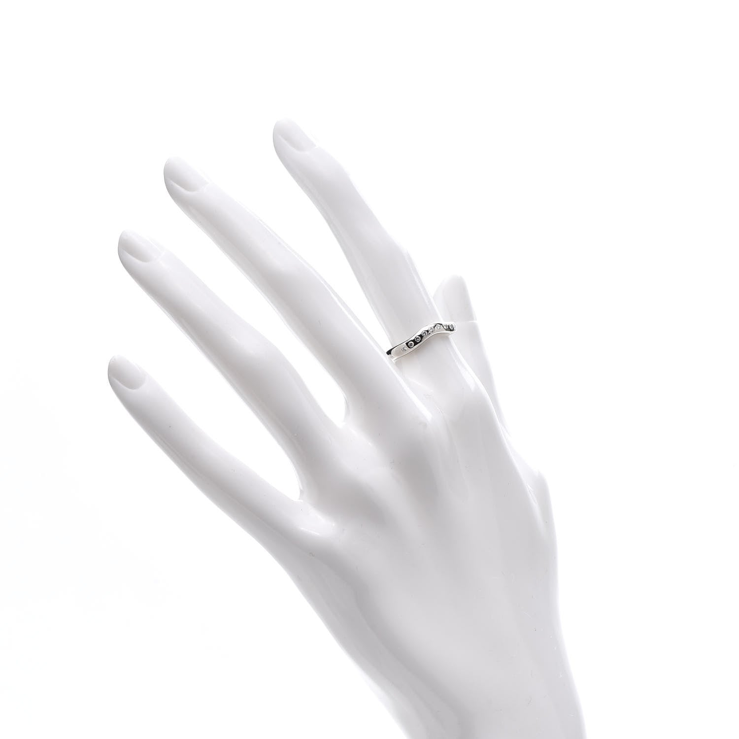 Tiffany Platinum Diamond 3mm Elsa Peretti Curved Wedding Band Ring 48 4.5 2 of 5