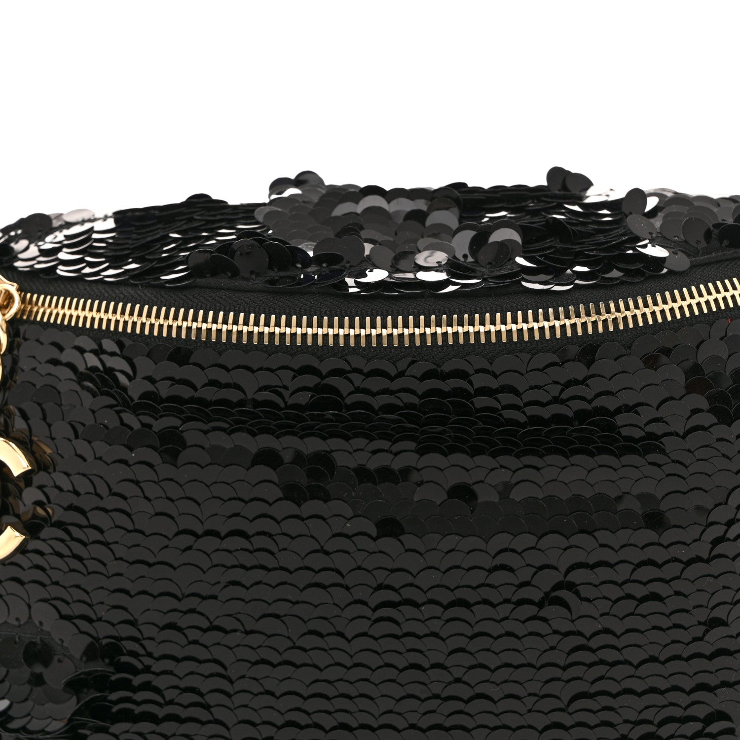 Chanel Sequin Calfskin Sparkling City Waist Bag Fanny Pack Black 8 of 10