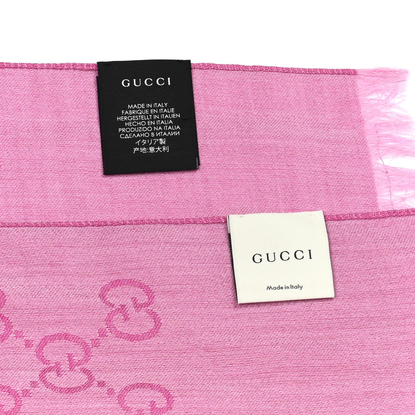 Wool Silk GG Monogram GGNat Scarf Roseate