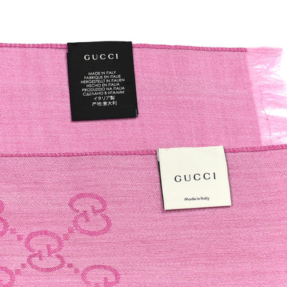 Gucci Wool Silk GG Monogram GGNat Scarf Roseate 4 of 5