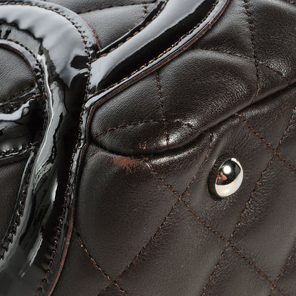 Chanel Calfskin Quilted Large Cambon Bowler Dark Brown 5 of 9