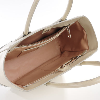 Prada Saffiano Vernice Crystal Studded Tote Talco 5 of 9