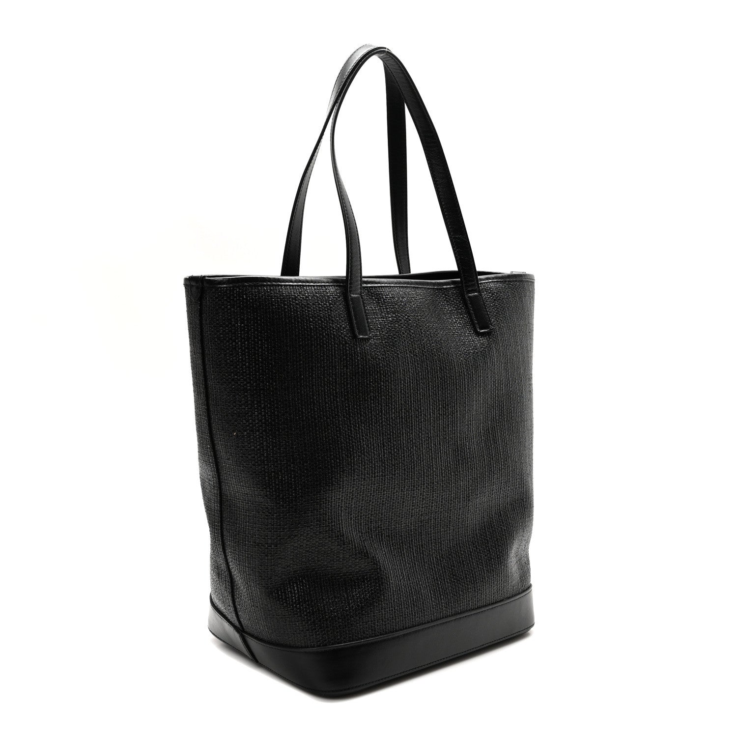 Saint Laurent Linen Canvas Teddy Shopping Bag Black 2 of 9