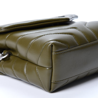 Saint Laurent Calfskin Y Quilted Monogram Toy Loulou Crossbody Bag Military Olive 8 of 9