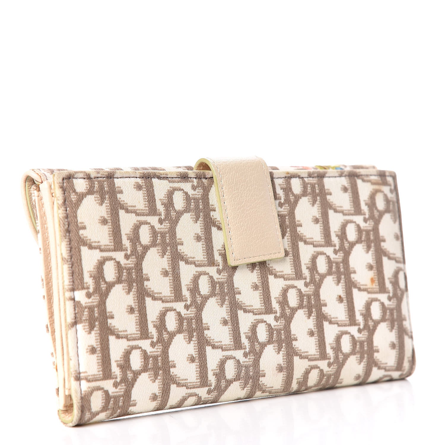 Christian Dior Monogram Vintage Flowers Saddle Wallet Beige 3 of 21