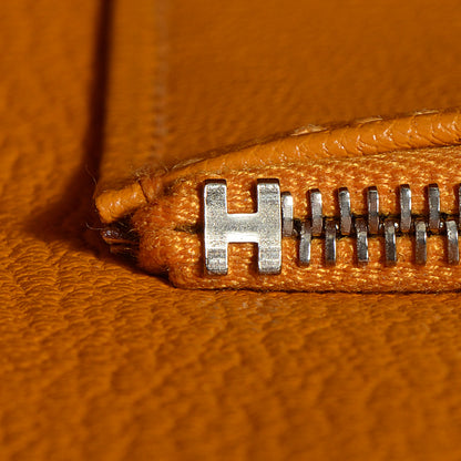 Hermes Taurillon Clemence Verso Jypsiere 28 Orange Moutarde 10 of 19