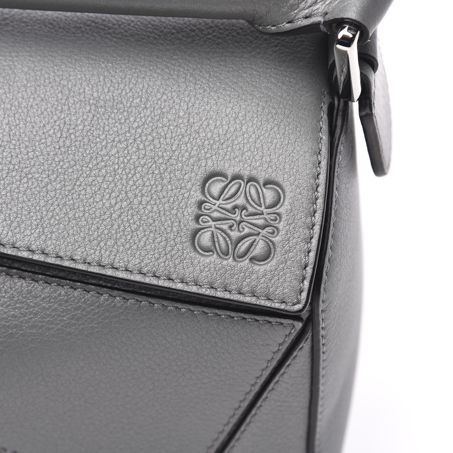 Loewe Calfskin Small Puzzle Bag Gunmetal 7 of 9