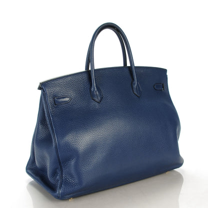 Hermes Taurillon Clemence Birkin 40 Bleu Saphir 3 of 24