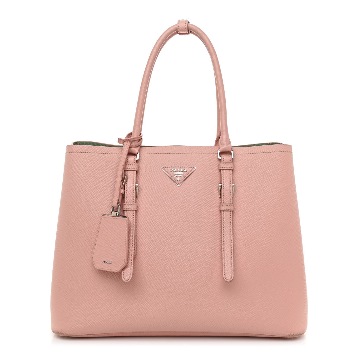 Prada Saffiano Cuir Medium Double Bag Orchidea Acquamarina 1 of 15
